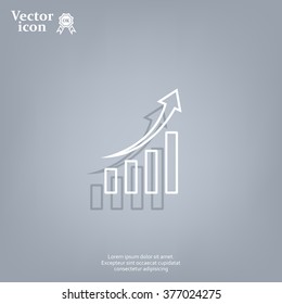 Infographic. Chart icon. Growing graph simbol.