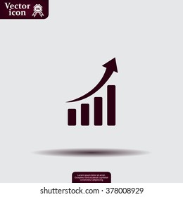 Infographic. Chart icon. Growing graph simbol.