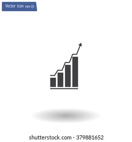 Infographic. Chart icon. Growing graph simbol.