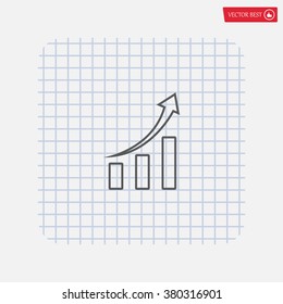 Infographic. Chart icon. Growing graph simbol.