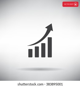 Infographic. Chart icon. Growing graph simbol.
