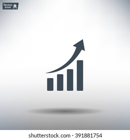 Infographic. Chart icon. Growing graph simbol.