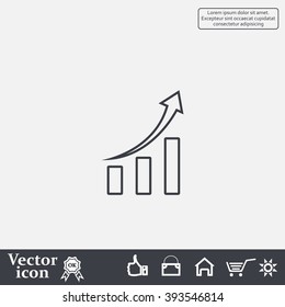 Infographic. Chart icon. Growing graph simbol.