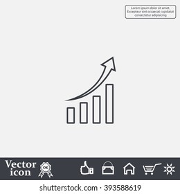 Infographic. Chart icon. Growing graph simbol.