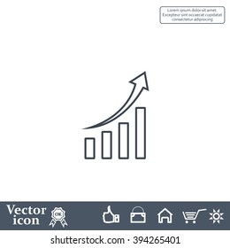 Infographic. Chart icon. Growing graph simbol.
