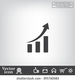 Infographic. Chart icon. Growing graph simbol.