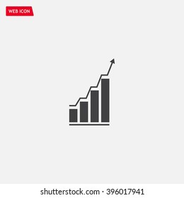 Infographic. Chart icon. Growing graph simbol.