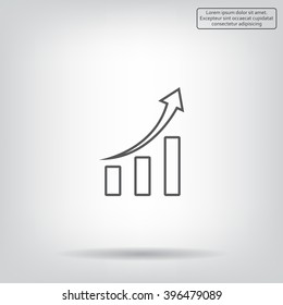 Infographic. Chart icon. Growing graph simbol.