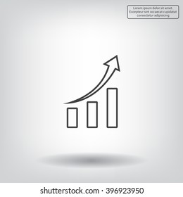 Infographic. Chart icon. Growing graph simbol.