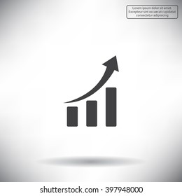 Infographic. Chart icon. Growing graph simbol.