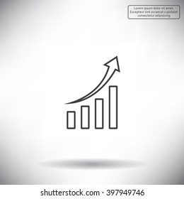 Infographic. Chart icon. Growing graph simbol.