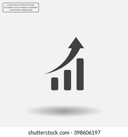 Infographic. Chart icon. Growing graph simbol.