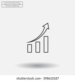 Infographic. Chart icon. Growing graph simbol.