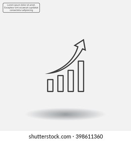 Infographic. Chart icon. Growing graph simbol.