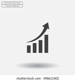 Infographic. Chart icon. Growing graph simbol.