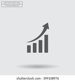Infographic. Chart icon. Growing graph simbol.