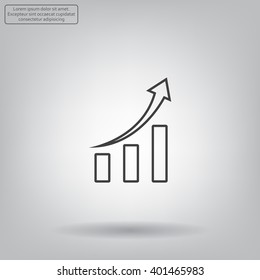 Infographic. Chart icon. Growing graph simbol.