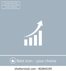 Infographic. Chart icon. Growing graph simbol.