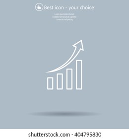 Infographic. Chart icon. Growing graph simbol.