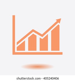 Infographic. Chart icon. Growing graph simbol.