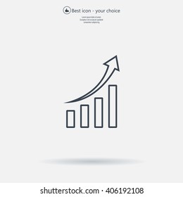 Infographic. Chart icon. Growing graph simbol.