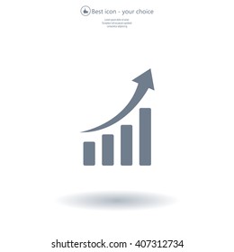 Infographic. Chart icon. Growing graph simbol.