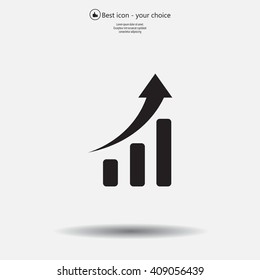 Infographic. Chart icon. Growing graph simbol.