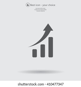 Infographic. Chart icon. Growing graph symbol.