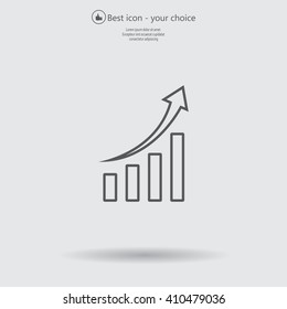 Infographic. Chart icon. Growing graph simbol.