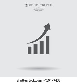 Infographic. Chart icon. Growing graph simbol.