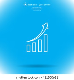 Infographic. Chart icon. Growing graph simbol.