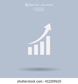 Infographic. Chart icon. Growing graph simbol.