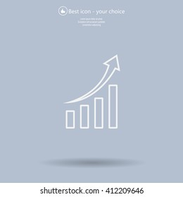 Infographic. Chart icon. Growing graph simbol.