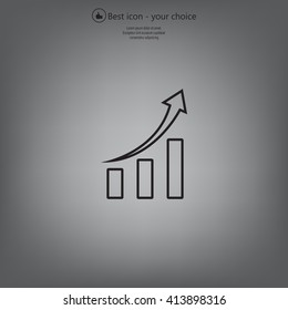 Infographic. Chart icon. Growing graph simbol.