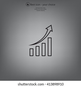Infographic. Chart icon. Growing graph symbol.