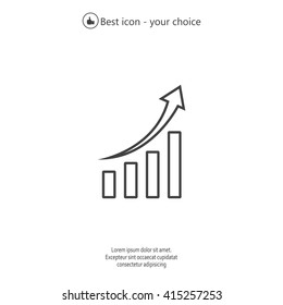 Infographic. Chart icon. Growing graph simbol.