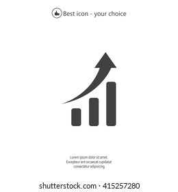 Infographic. Chart icon. Growing graph simbol.