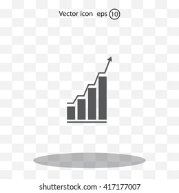 Infographic. Chart icon. Growing graph simbol.