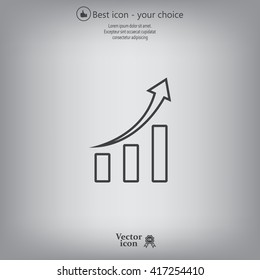 Infographic. Chart icon. Growing graph simbol.
