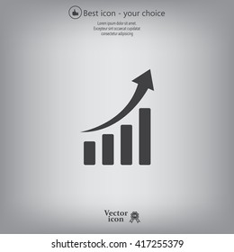 Infographic. Chart icon. Growing graph simbol.