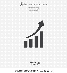 Infographic. Chart icon. Growing graph simbol.
