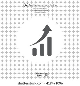 Infographic. Chart icon. Growing graph simbol.