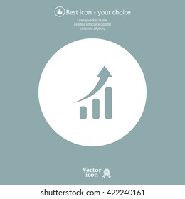 Infographic. Chart icon. Growing graph symbol.