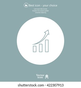 Infographic. Chart icon. Growing graph symbol.