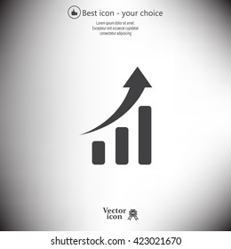 Infographic. Chart icon. Growing graph simbol.