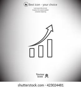 Infographic. Chart icon. Growing graph simbol.