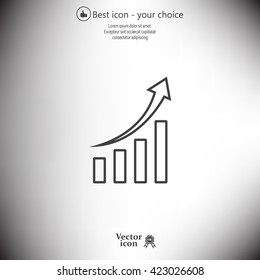 Infographic. Chart icon. Growing graph simbol.