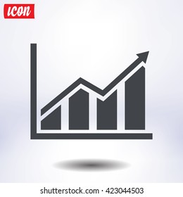 Infographic. Chart icon. Growing graph symbol.