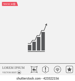 Infographic. Chart icon. Growing graph simbol.