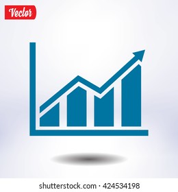 Infographic. Chart icon. Growing graph symbol.